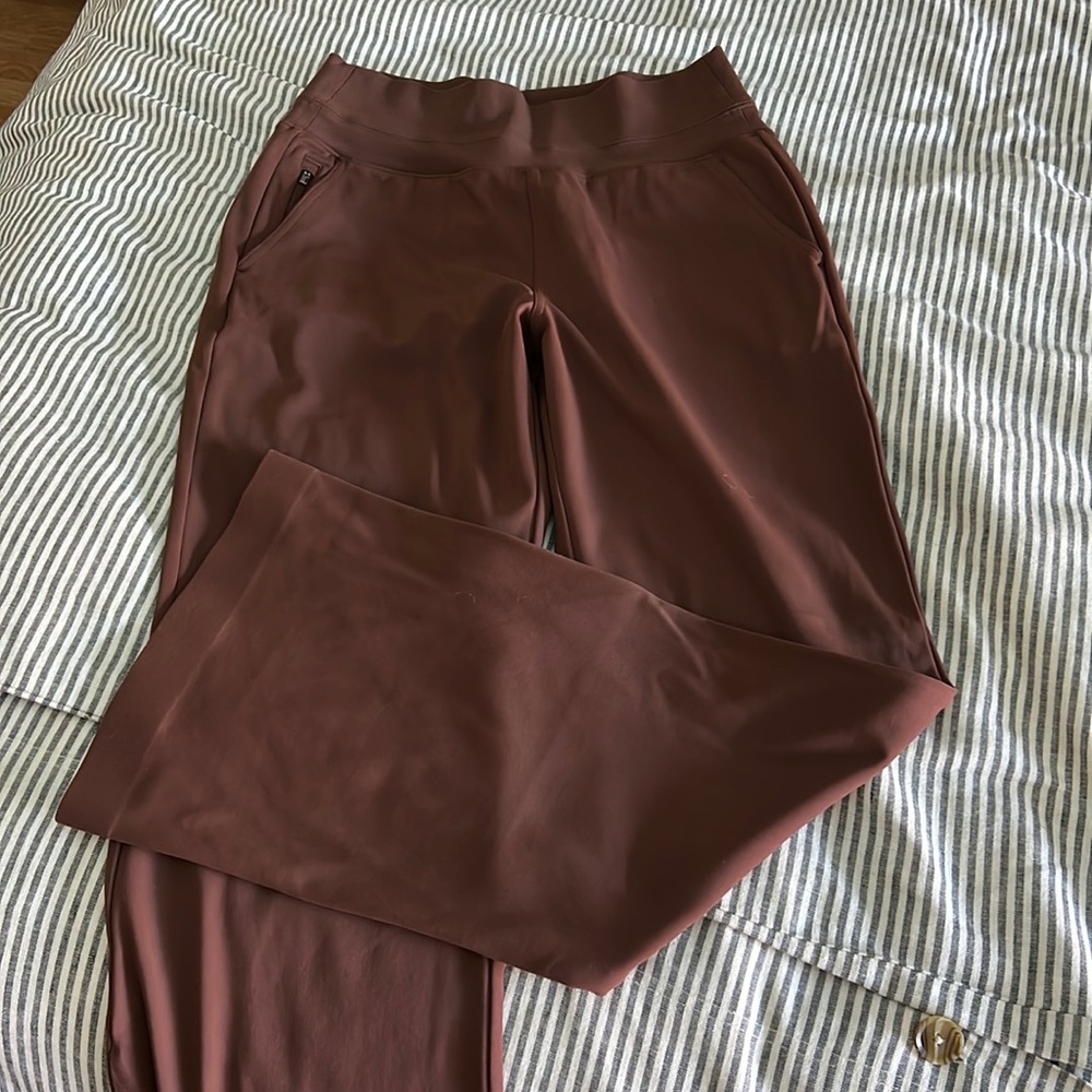 Athletica flared leg pants, coffee brown